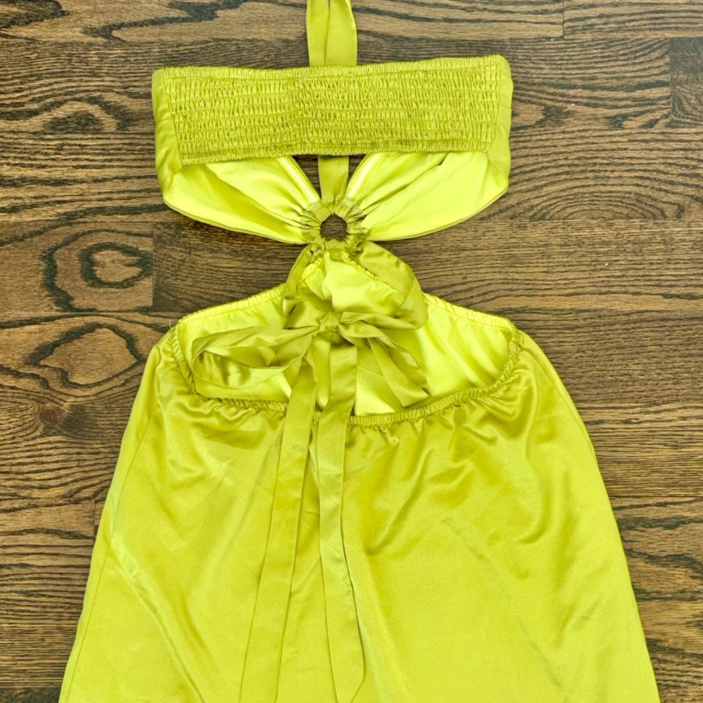 REVOLVE Vibrant Green Halter Mini Dress - Picture 2 of 4